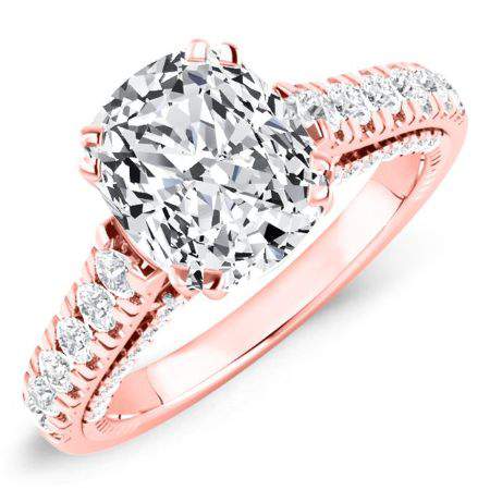 Nasrin Cushion Moissanite Engagement Ring rosegold