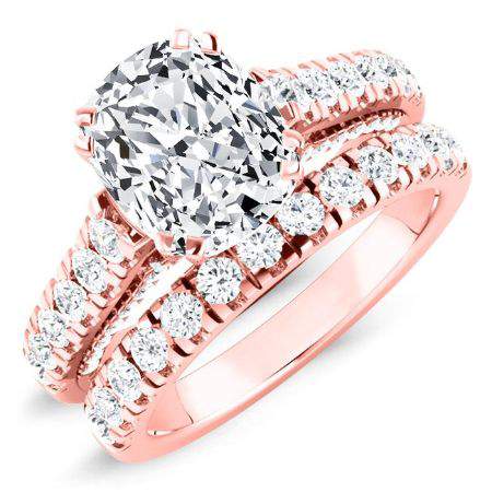Nasrin Moissanite Matching Band Only (engagement Ring Not Included) For Ring With Cushion Center rosegold