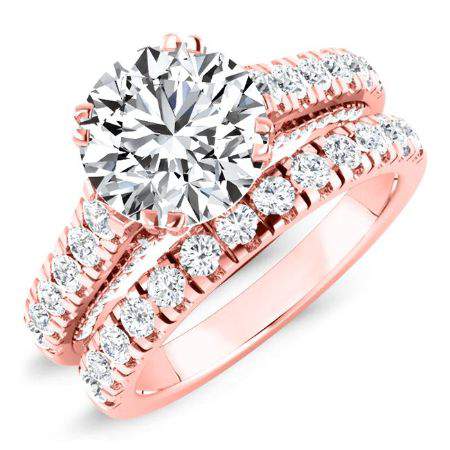 Nasrin Moissanite Matching Band Only (engagement Ring Not Included) For Ring With Round Center rosegold