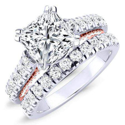 Nasrin Diamond Matching Band Only (engagement Ring Not Included) For Ring With Princess Center whitegold