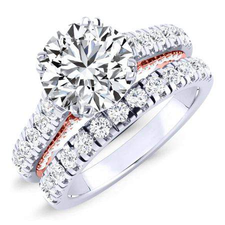 Nasrin Moissanite Matching Band Only (engagement Ring Not Included) For Ring With Round Center whitegold