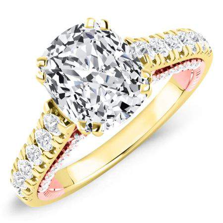 Nasrin Cushion Moissanite Engagement Ring yellowgold