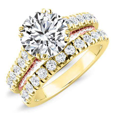 Nasrin Moissanite Matching Band Only (engagement Ring Not Included) For Ring With Round Center yellowgold