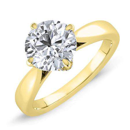 Gardenia Round Diamond Engagement Ring (Lab Grown Igi Cert) yellowgold