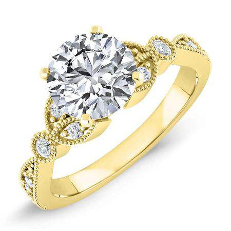 Laurel Round Moissanite Engagement Ring yellowgold
