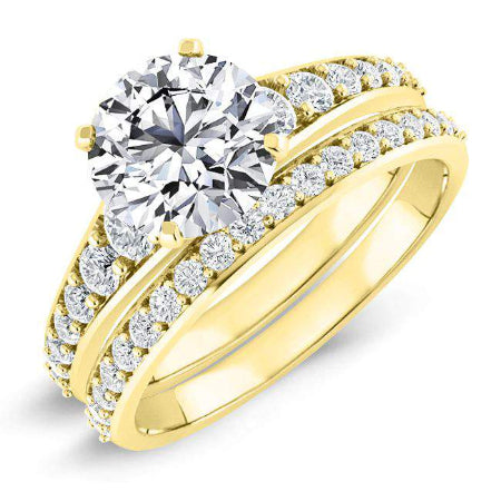 Holly Round Moissanite Bridal Set yellowgold