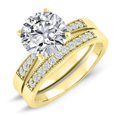 Poppy Moissanite Matching Band Only (engagement Ring Not Included) For Ring With Round Center yellowgold