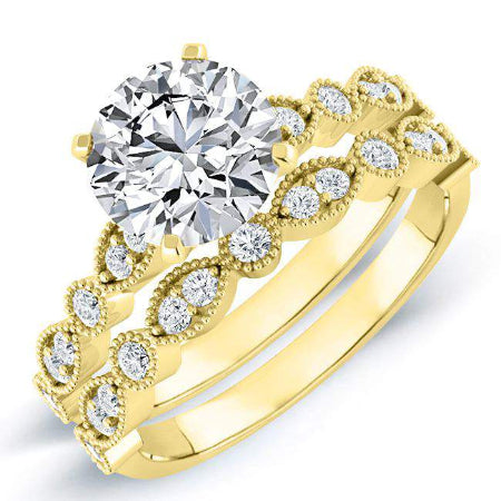 Marigold Round Moissanite Bridal Set yellowgold