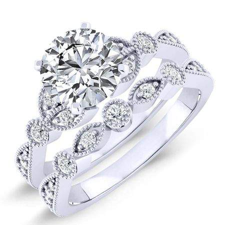 Laurel Diamond Matching Band Only (engagement Ring Not Included) For Ring With Round Center whitegold