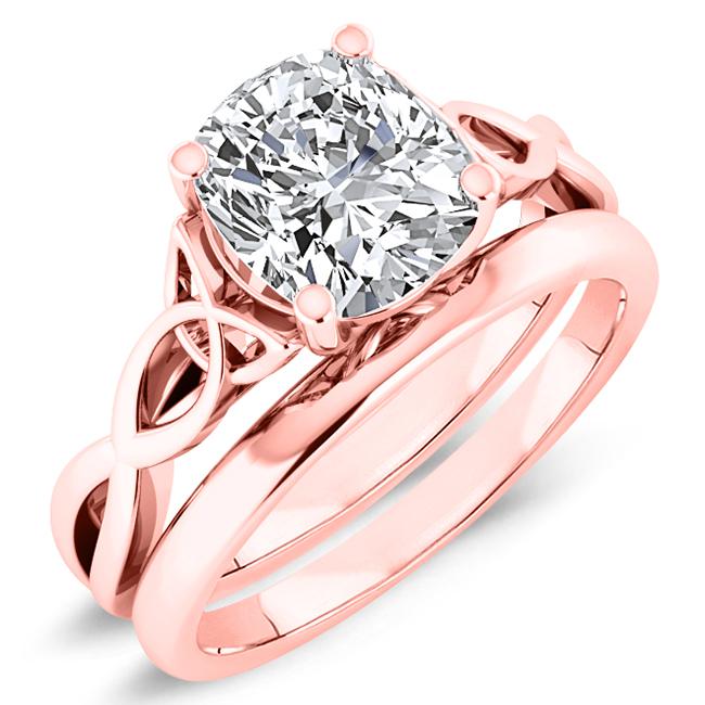 Nolina Cushion Moissanite Bridal Set rosegold