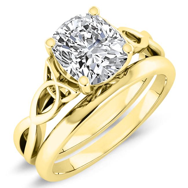 Nolina Cushion Moissanite Bridal Set yellowgold