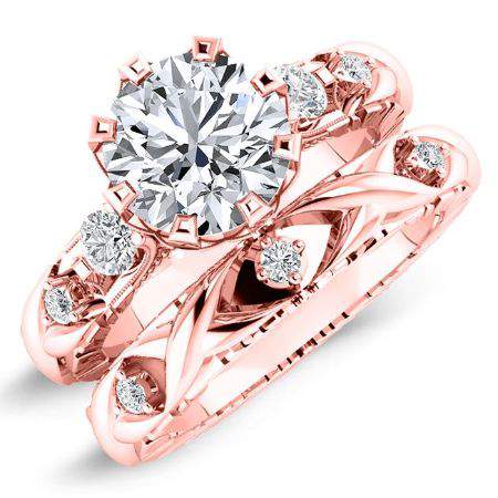 Oleana Diamond Matching Band Only (engagement Ring Not Included) For Ring With Round Center rosegold