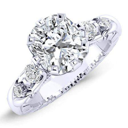 Oleana Cushion Diamond Engagement Ring (Lab Grown Igi Cert) whitegold