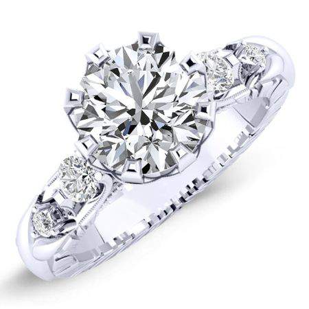 Oleana Round Diamond Engagement Ring (Lab Grown Igi Cert) whitegold