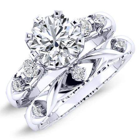 Oleana Diamond Matching Band Only (engagement Ring Not Included) For Ring With Round Center whitegold