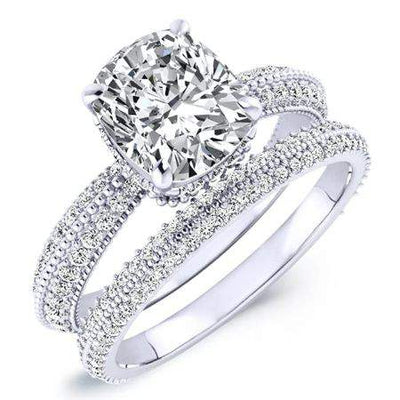 Oxalis Diamond Matching Band Only (engagement Ring Not Included) For Ring With Cushion Center whitegold