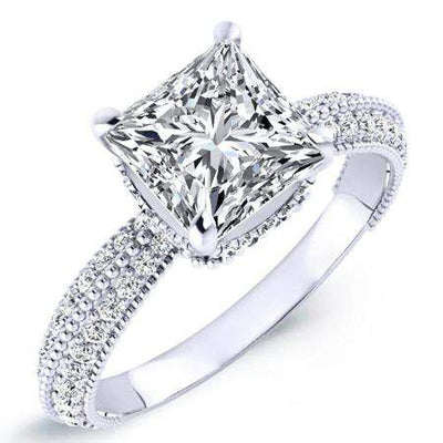 Oxalis Princess Moissanite Engagement Ring whitegold