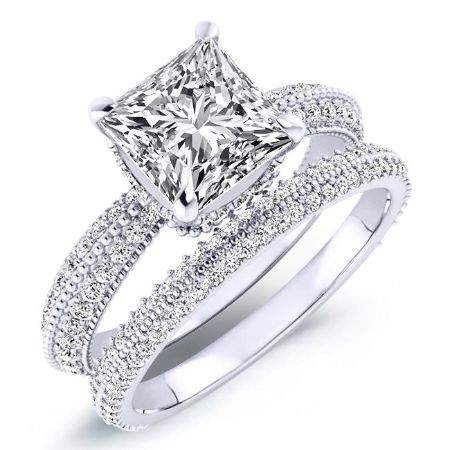 Oxalis Diamond Matching Band Only (engagement Ring Not Included) For Ring With Princess Center whitegold