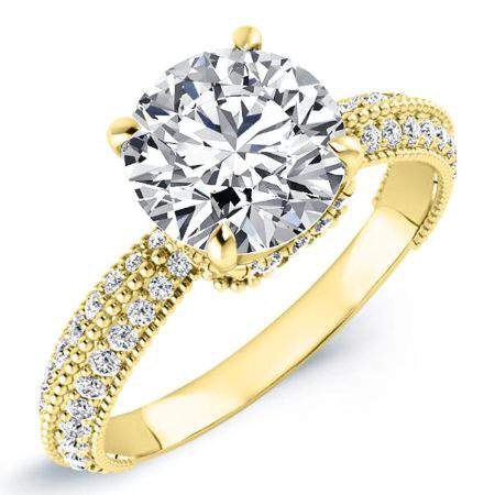 Oxalis Round Moissanite Engagement Ring yellowgold