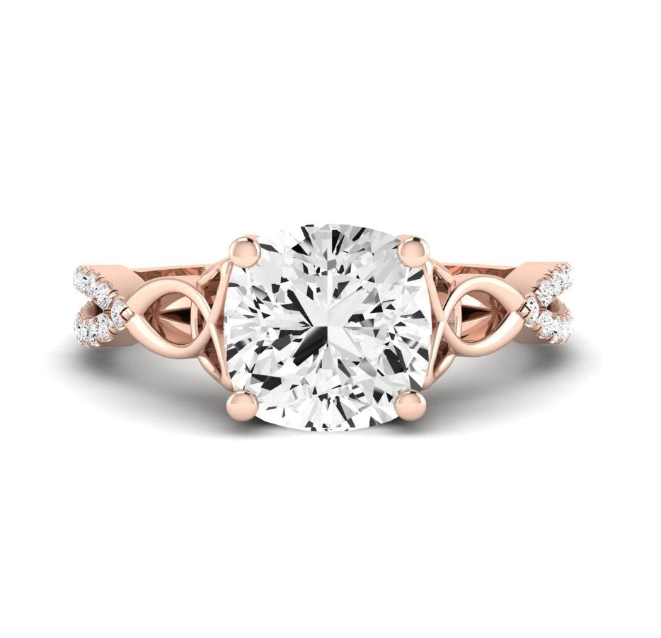 Pavonia Cushion Moissanite Engagement Ring rosegold