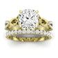 Pavonia Moissanite Matching Band Only (does Not Include Engagement Ring)  For Ring With Cushion Center yellowgold
