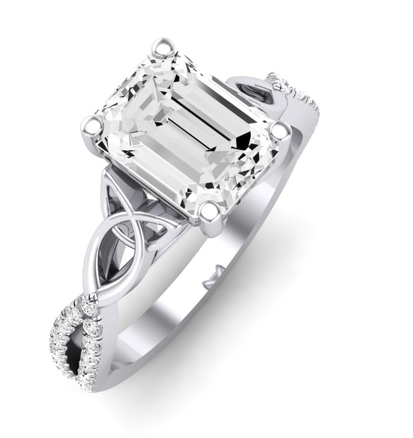 Pavonia Emerald Diamond Engagement Ring (Lab Grown Igi Cert) whitegold