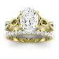 Pavonia Moissanite Matching Band Only (does Not Include Engagement Ring)  For Ring With Oval Center yellowgold
