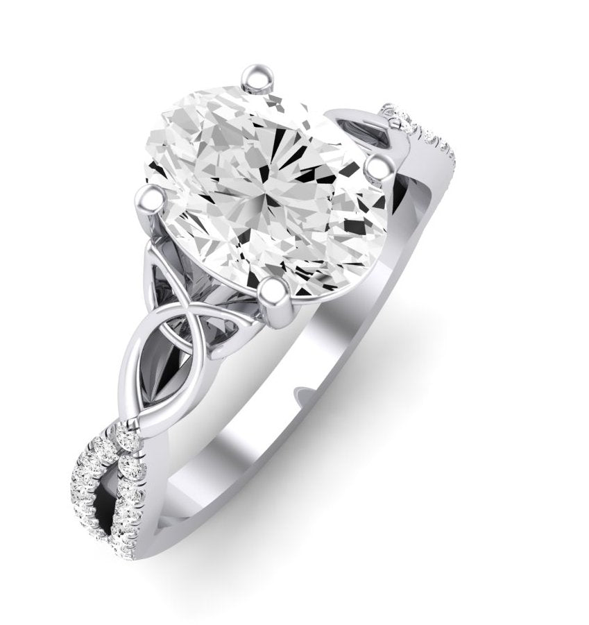 Pavonia Oval Diamond Engagement Ring (Lab Grown Igi Cert) whitegold