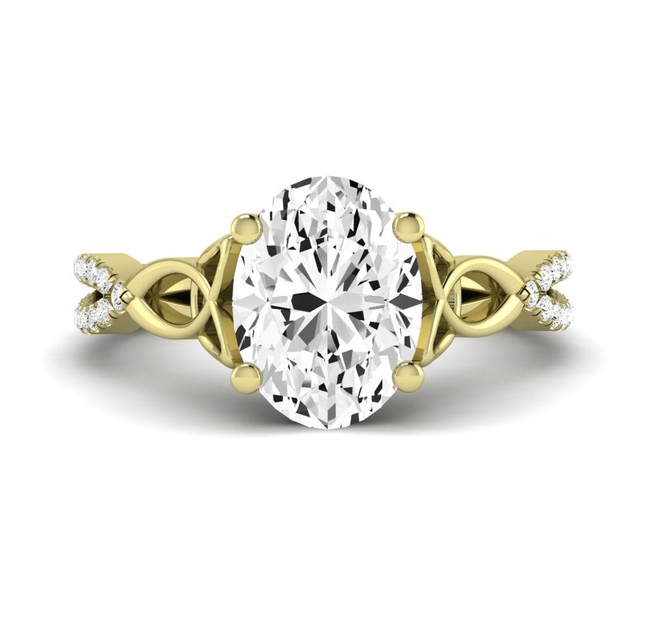 Pavonia Oval Diamond Engagement Ring (Lab Grown Igi Cert) yellowgold