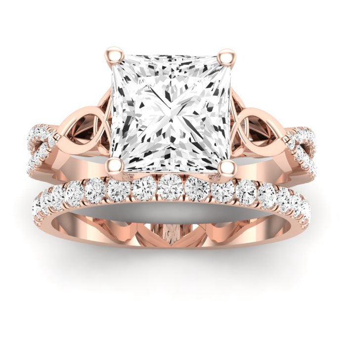 Pavonia Diamond Matching Band Only (does Not Include Engagement Ring)  For Ring With Princess Center rosegold