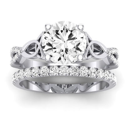 Pavonia Diamond Matching Band Only (does Not Include Engagement Ring)  For Ring With Round Center whitegold