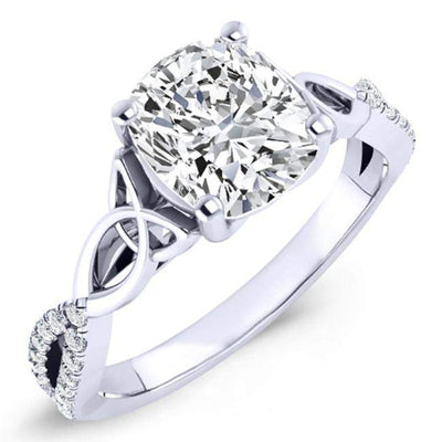 Pavonia Cushion Moissanite Engagement Ring whitegold