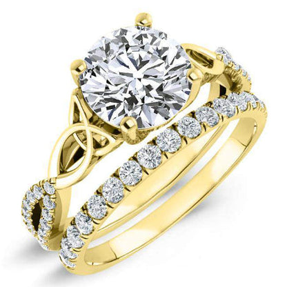 Pavonia Round Diamond Bridal Set (Lab Grown Igi Cert) yellowgold