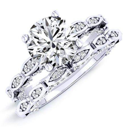 Peregrine Moissanite Matching Band Only (engagement Ring Not Included) For Ring With Round Center whitegold
