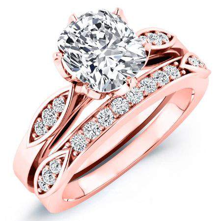 Pieris Moissanite Matching Band Only (engagement Ring Not Included) For Ring With Cushion Center rosegold