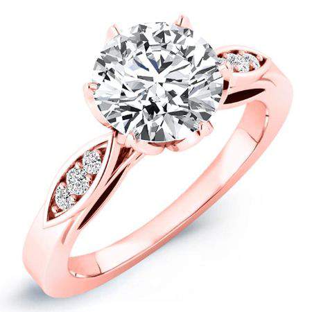 Pieris Round Moissanite Engagement Ring rosegold
