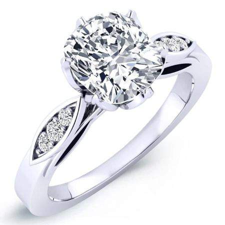 Pieris Cushion Moissanite Engagement Ring whitegold