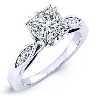 Pieris Princess Moissanite Engagement Ring whitegold