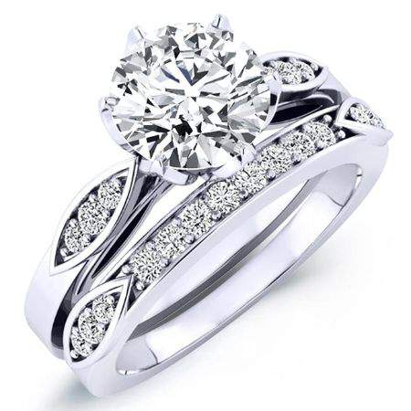Pieris Moissanite Matching Band Only (engagement Ring Not Included) For Ring With Round Center whitegold