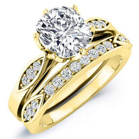 Pieris Diamond Matching Band Only (engagement Ring Not Included) For Ring With Cushion Center yellowgold