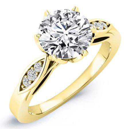 Pieris Round Moissanite Engagement Ring yellowgold