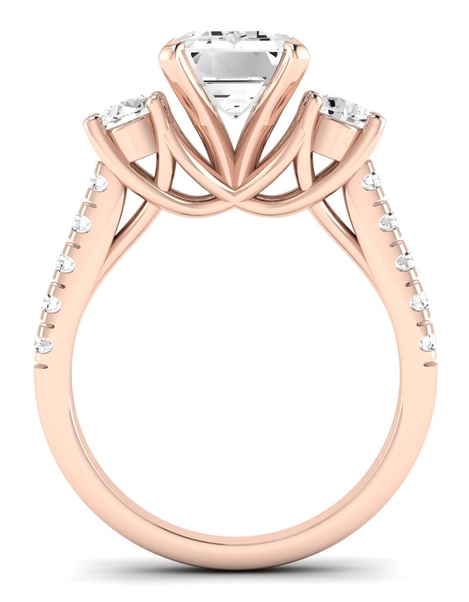 Primrose Emerald Diamond Engagement Ring (Lab Grown Igi Cert) rosegold