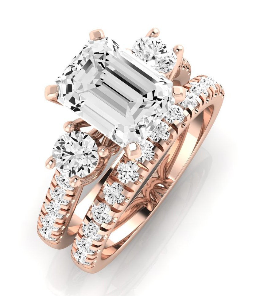 Primrose Emerald Diamond Bridal Set (Lab Grown Igi Cert) rosegold