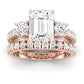 Primrose Moissanite Matching Band Only ( Engagement Ring Not Included) For Ring With Emerald Center rosegold