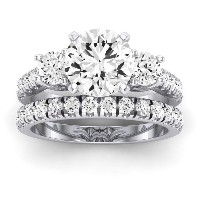 Primrose Diamond Matching Band Only ( Engagement Ring Not Included) For Ring With Round Center whitegold