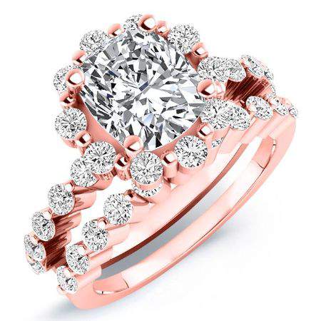 Privet Diamond Matching Band Only (engagement Ring Not Included) For Ring With Cushion Center rosegold