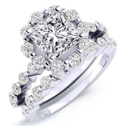 Privet Moissanite Matching Band Only (engagement Ring Not Included) For Ring With Princess Center whitegold