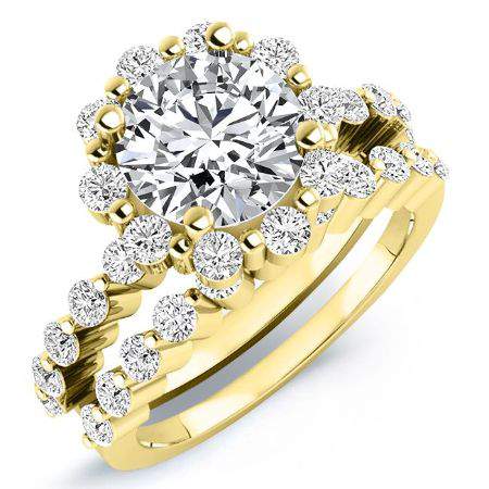 Privet Diamond Matching Band Only (engagement Ring Not Included) For Ring With Round Center yellowgold