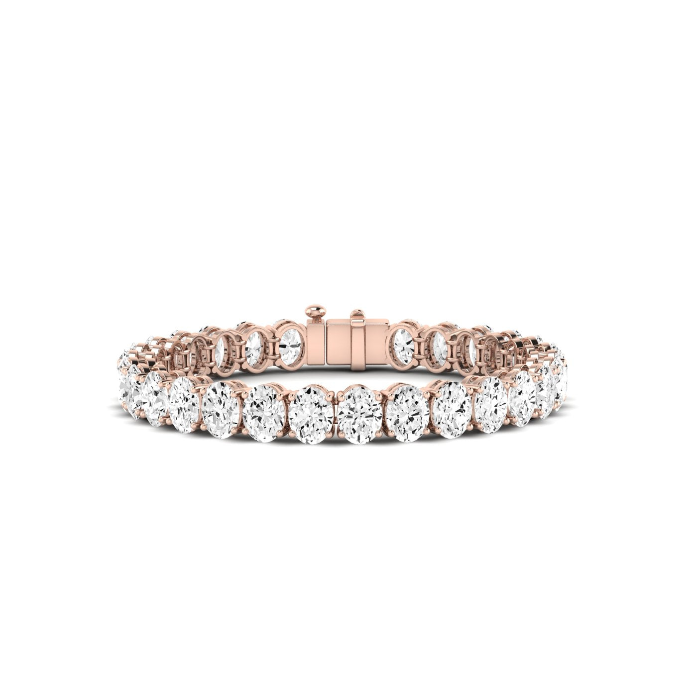Helena Oval Diamond Tennis Bracelet (clarity Enhanced) rosegold