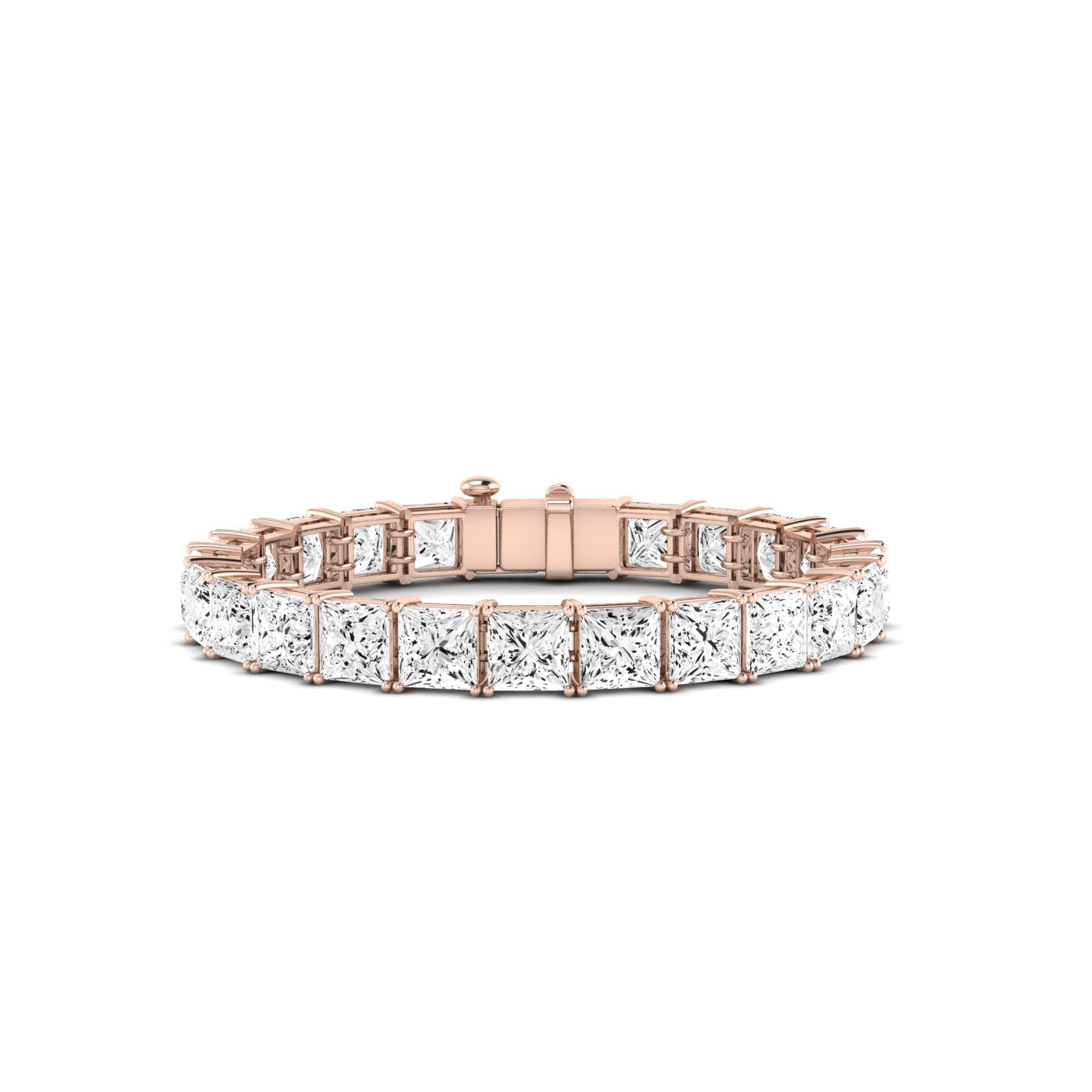 Helena Princess Diamond Tennis Bracelet (clarity Enhanced) rosegold